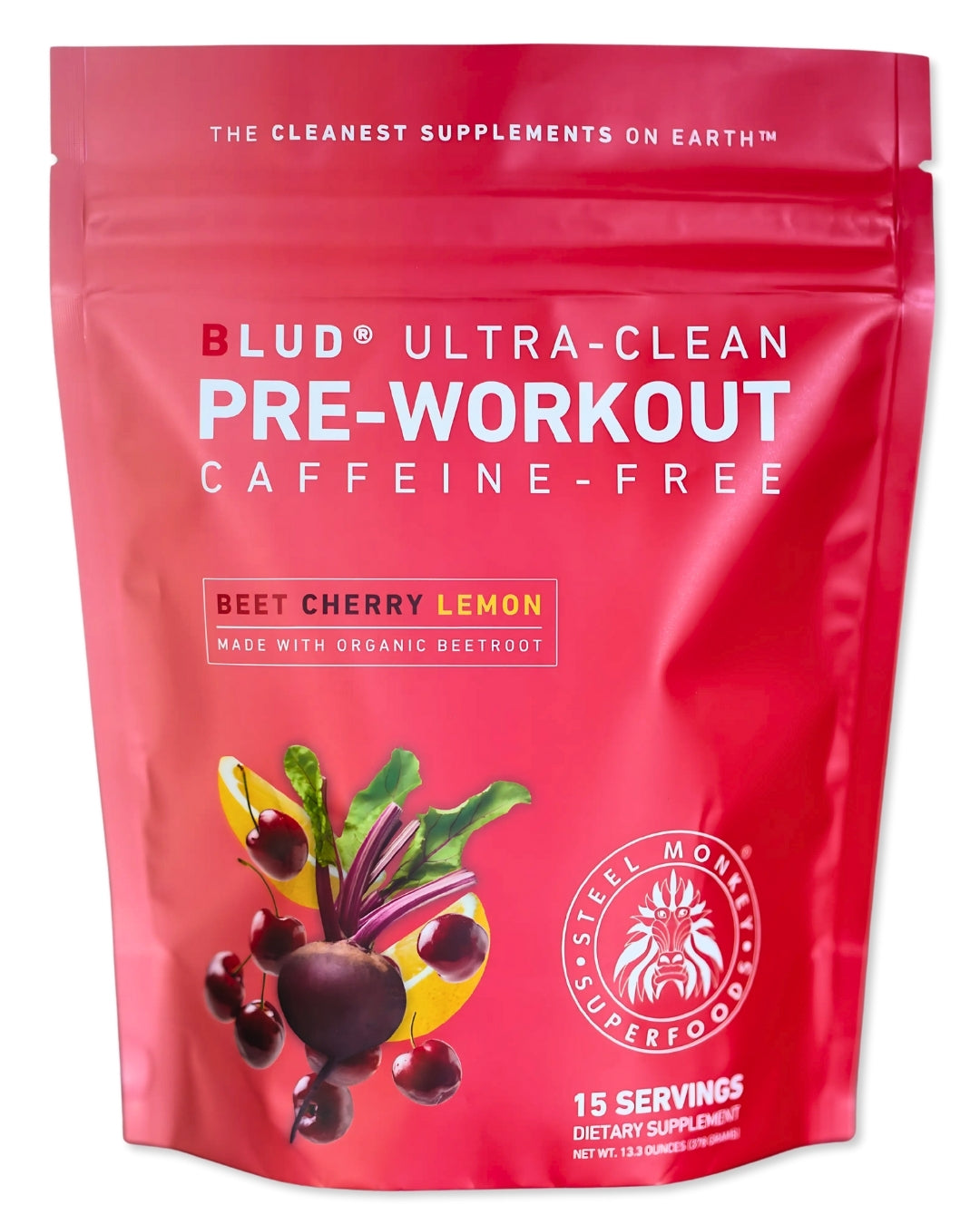 Blud® Caffeine-Free Beet Cherry Lemon Superfood Pre-Workout