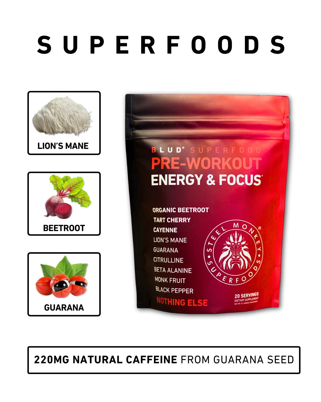 Blud® Energy & Focus Superfood Beetroot Pre-Workout