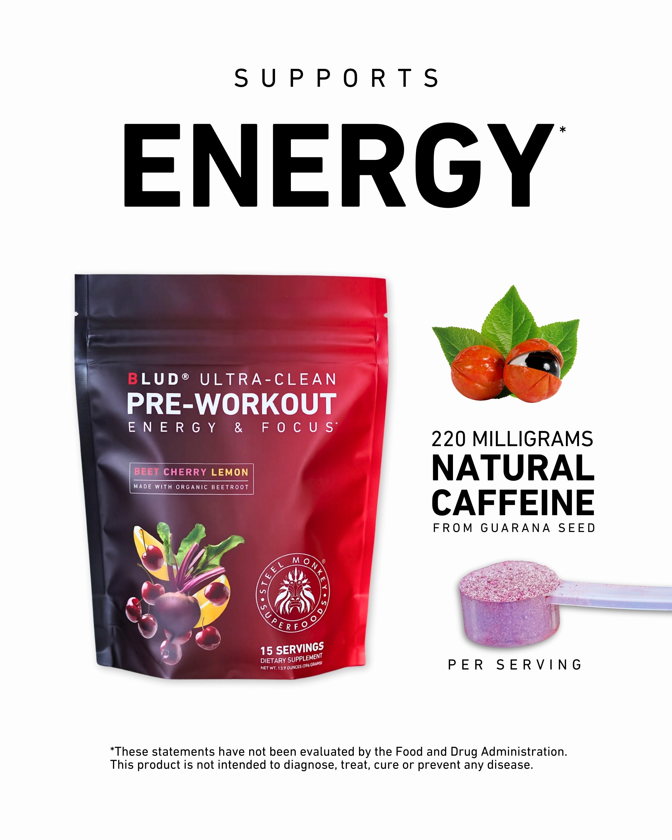 Blud® Pre-Workout | Energy & Focus | Beetroot Cherry Lemon