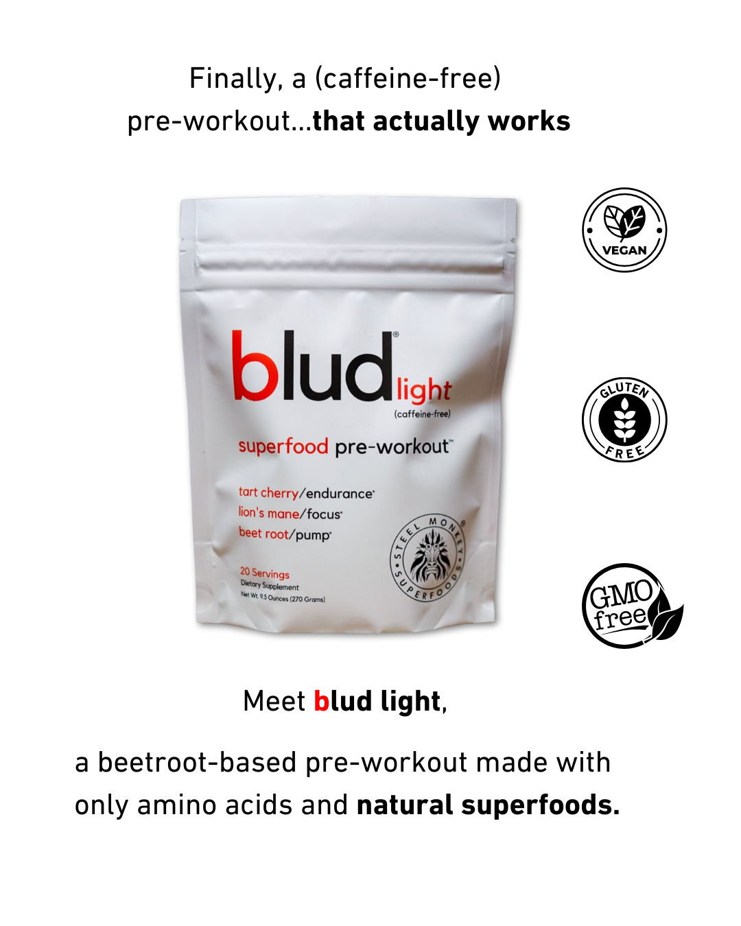 blud light caffeine free pre-workout