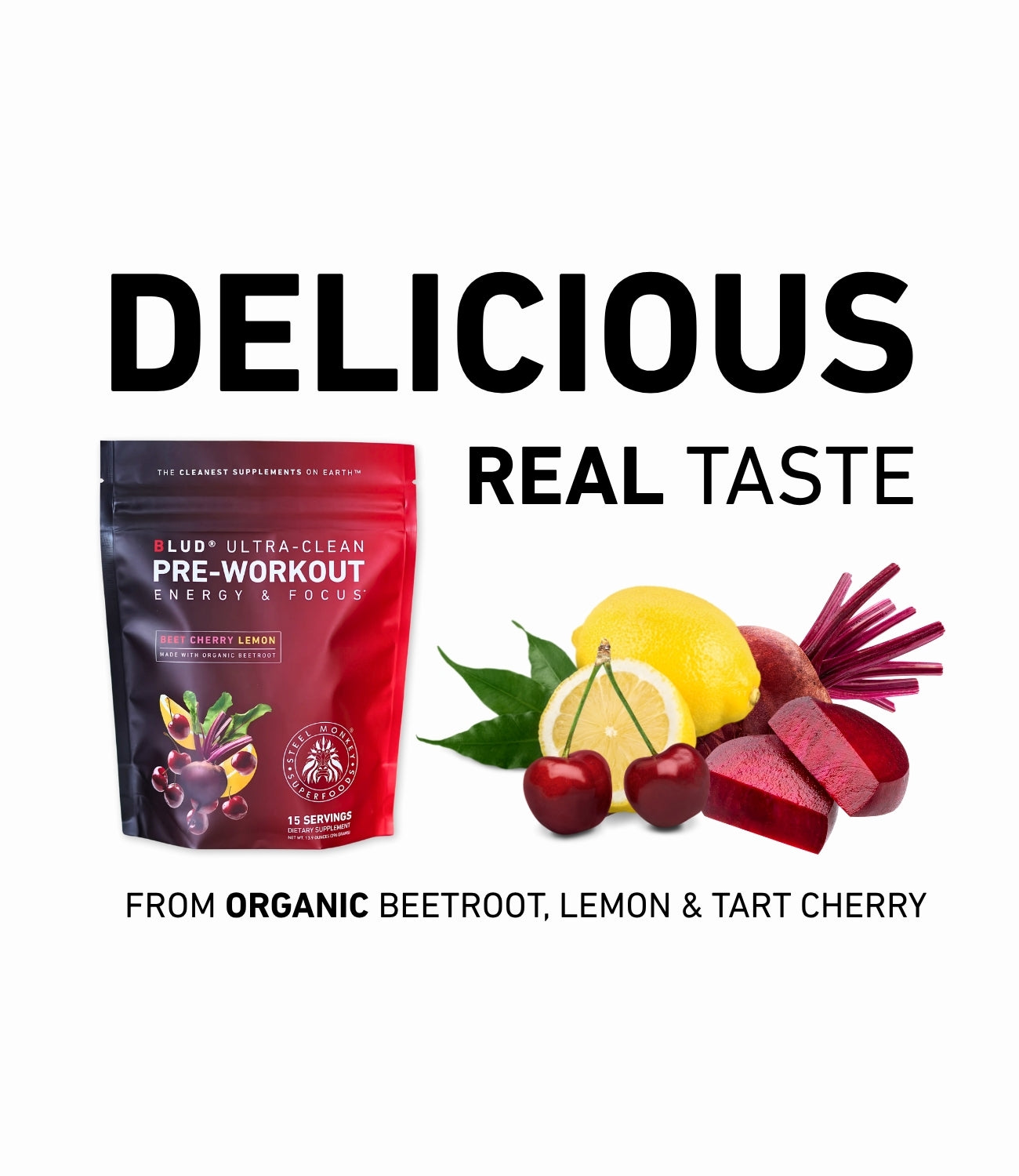 Blud® Ultra-Clean Pre-Workout | Beetroot Cherry Lemon