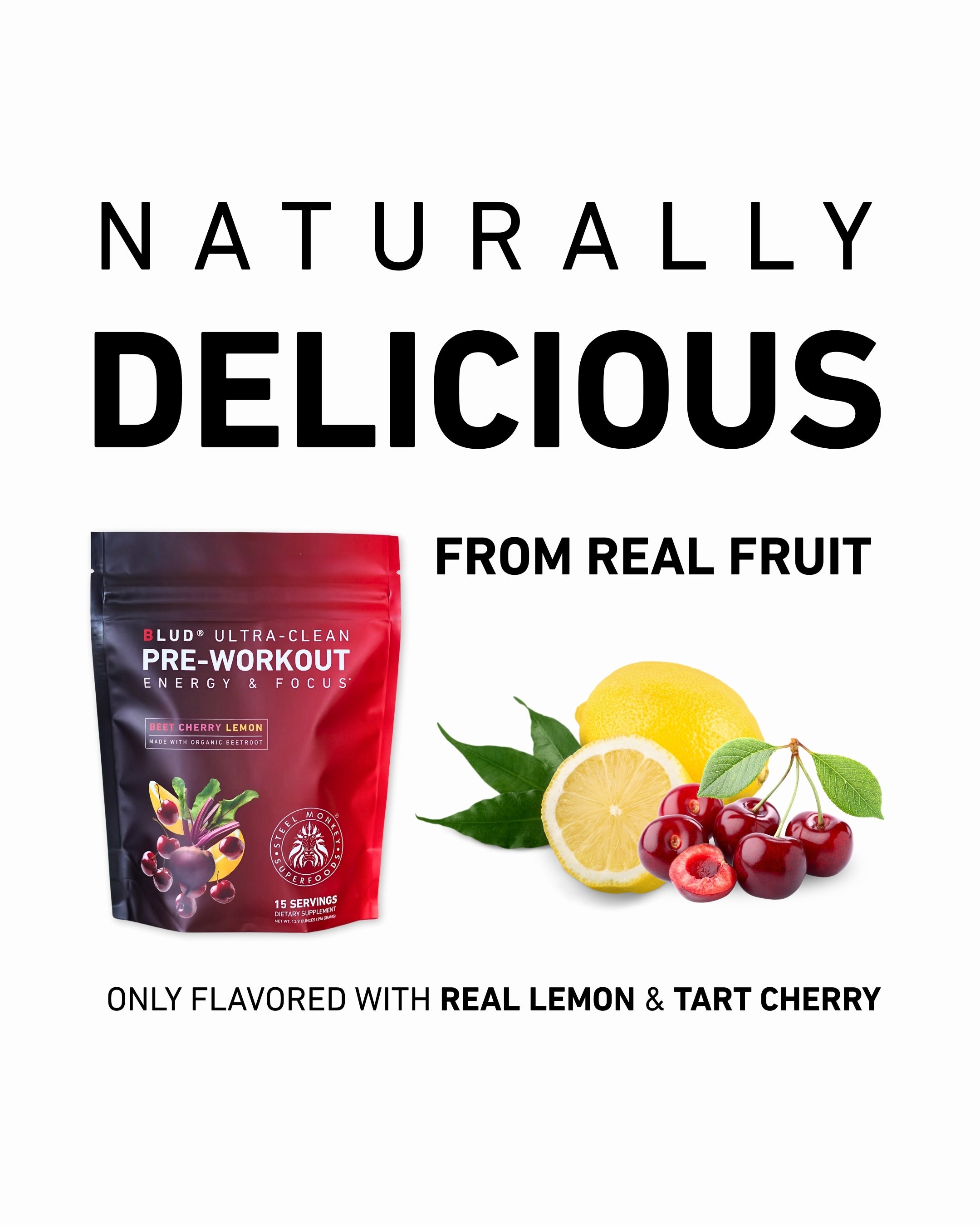 Blud® Pre-Workout | Energy & Focus | Beetroot Cherry Lemon