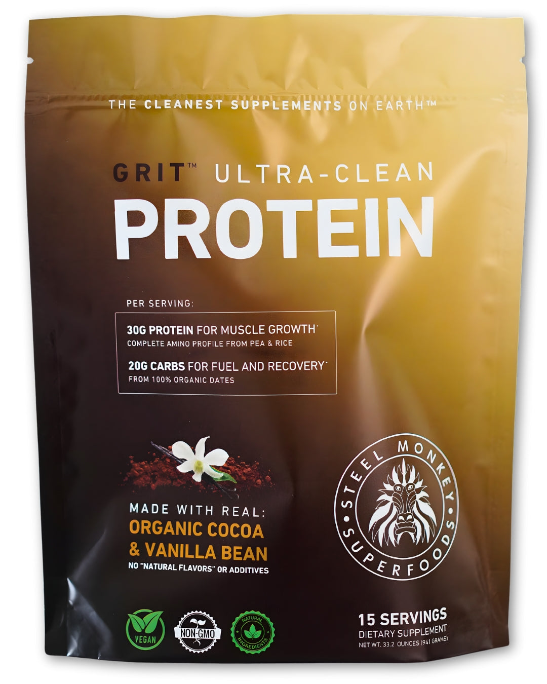 Grit Ultra-Clean Vegan Protein Chocolate Vanilla Bean