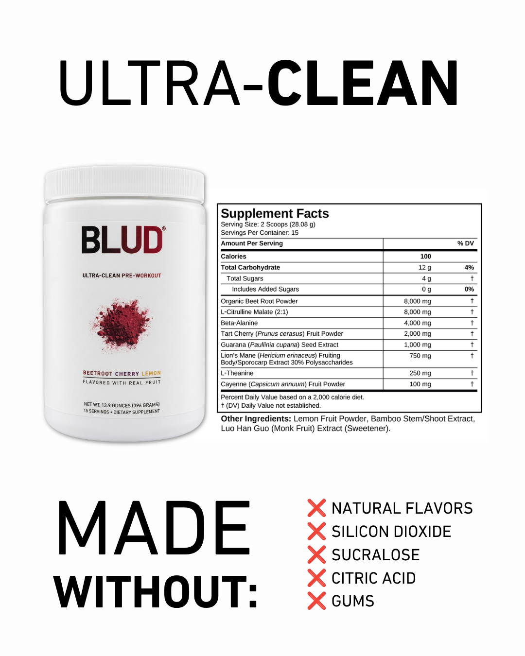 Blud® Beetroot Pre-Workout | Beet Cherry Lemon