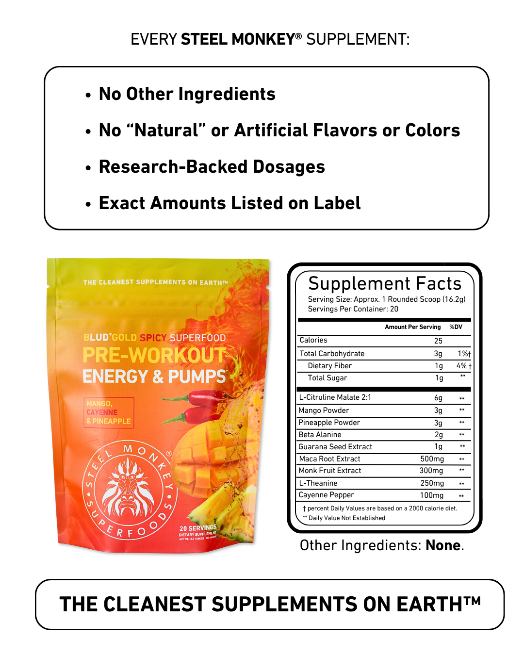 Blud® Gold Spicy Mango Cayenne Superfood Pre-Workout