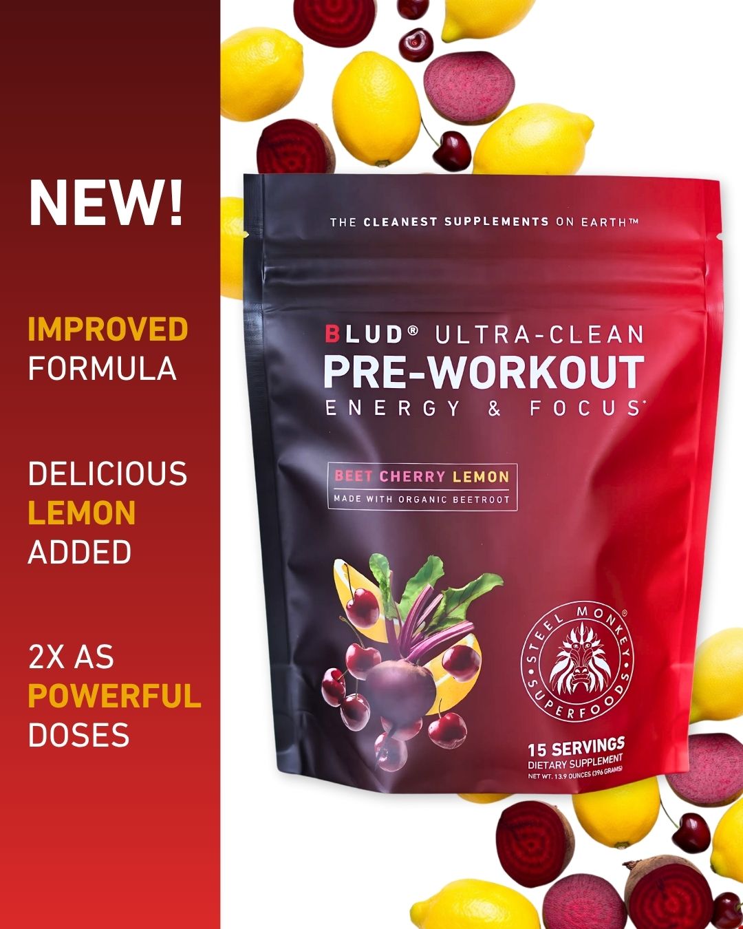 Blud® Beet Cherry Lemon Energy & Focus Pre-Workout