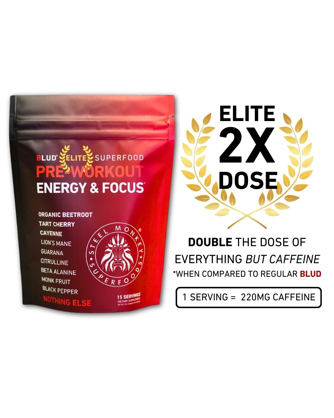 Blud Elite Energy & Focus Superfood Beetroot Pre-Workout