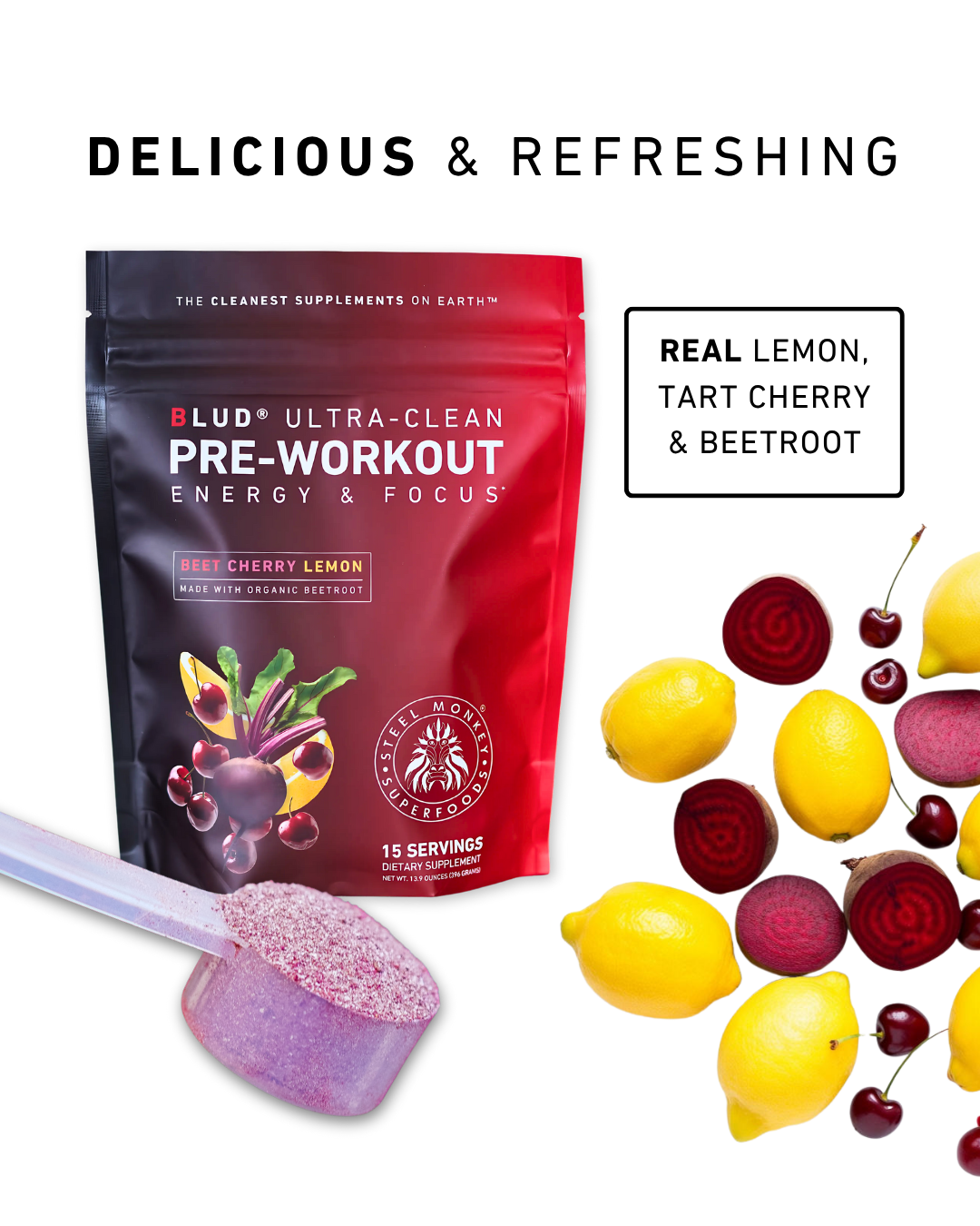 Blud® Beet Cherry Lemon Energy & Focus Pre-Workout
