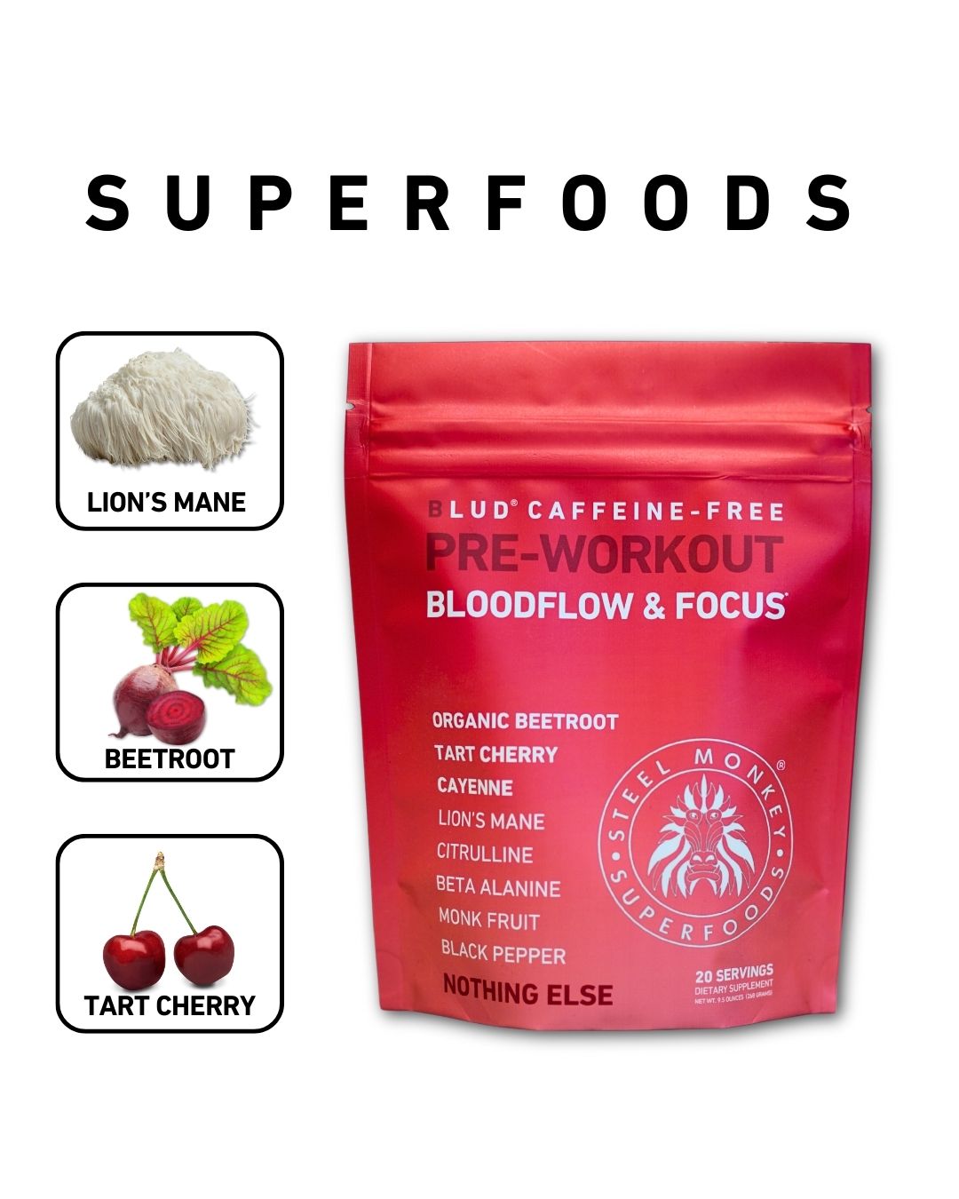 Blud® Caffeine-Free Superfood Beetroot Pre-Workout