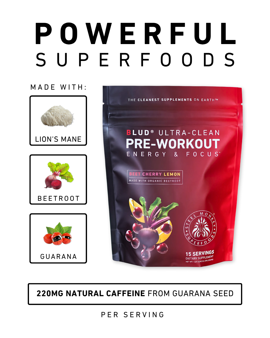 Blud® Beet Cherry Lemon Energy & Focus Pre-Workout