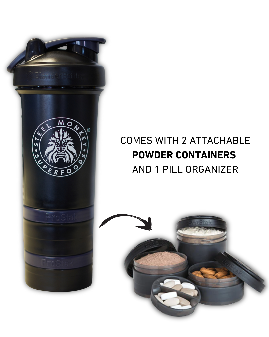 Steel Monkey ProStak Blender Bottle®