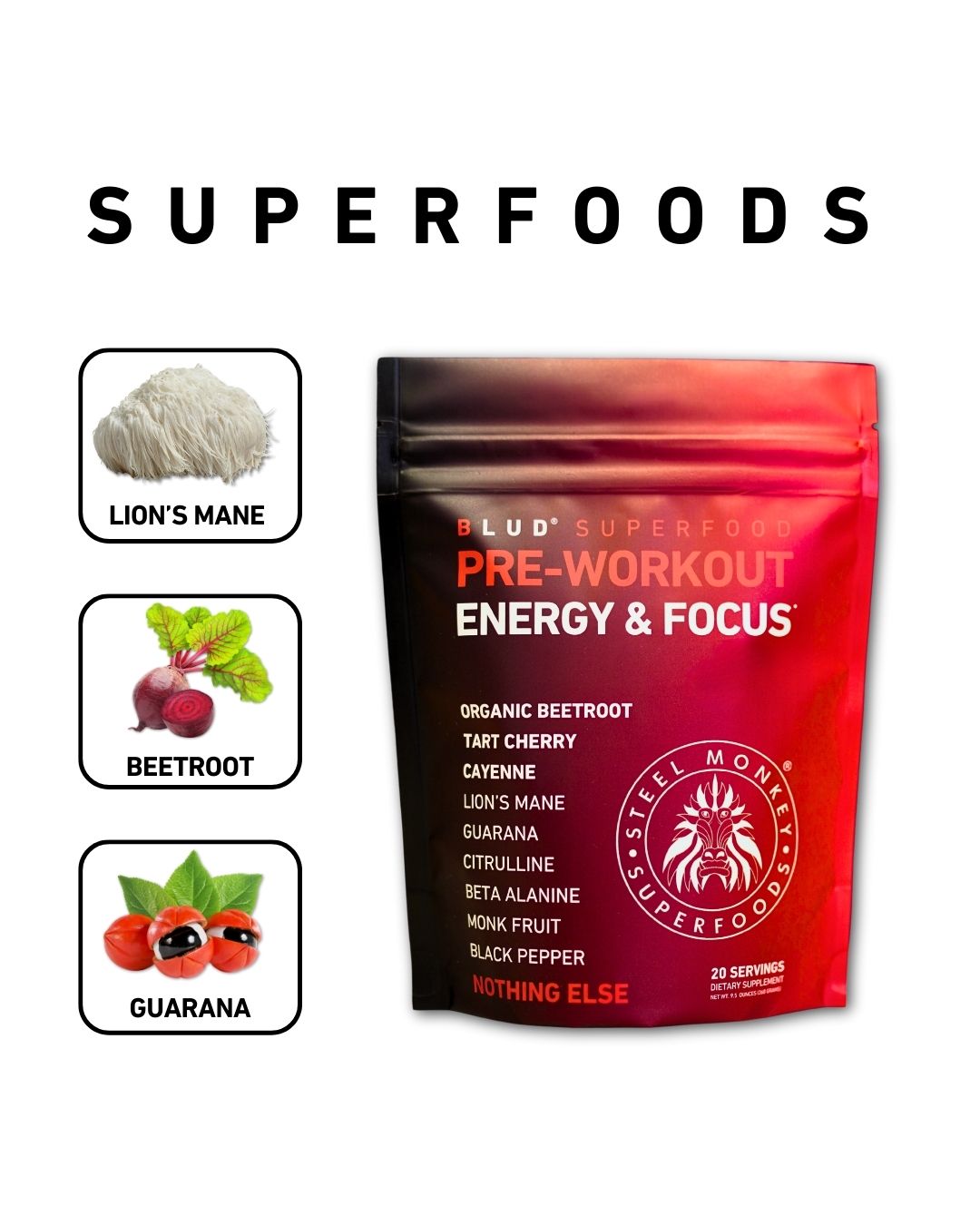 Blud® Energy & Focus Superfood Beetroot Pre-Workout