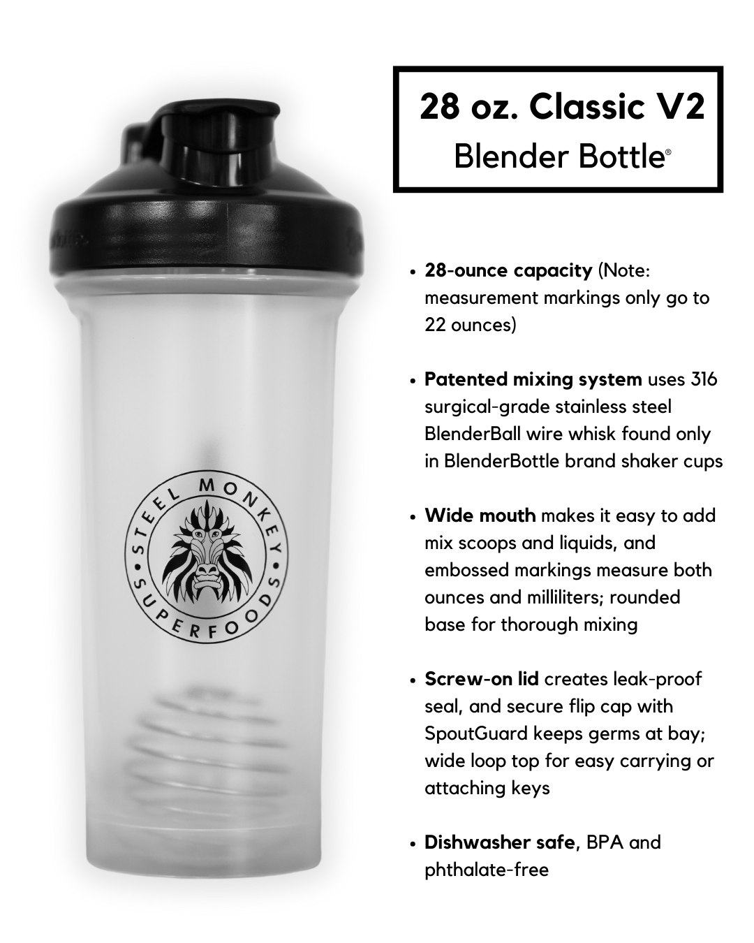 Steel Monkey Blender Bottle®