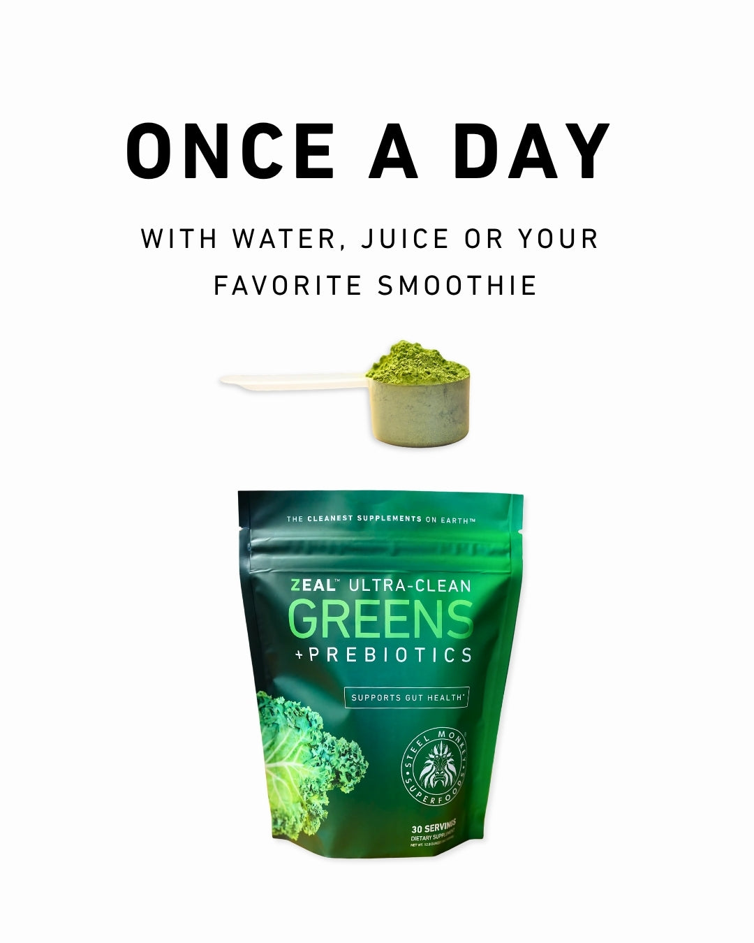 Zeal™ Ultra-Clean Greens + Prebiotics | Steel Monkey