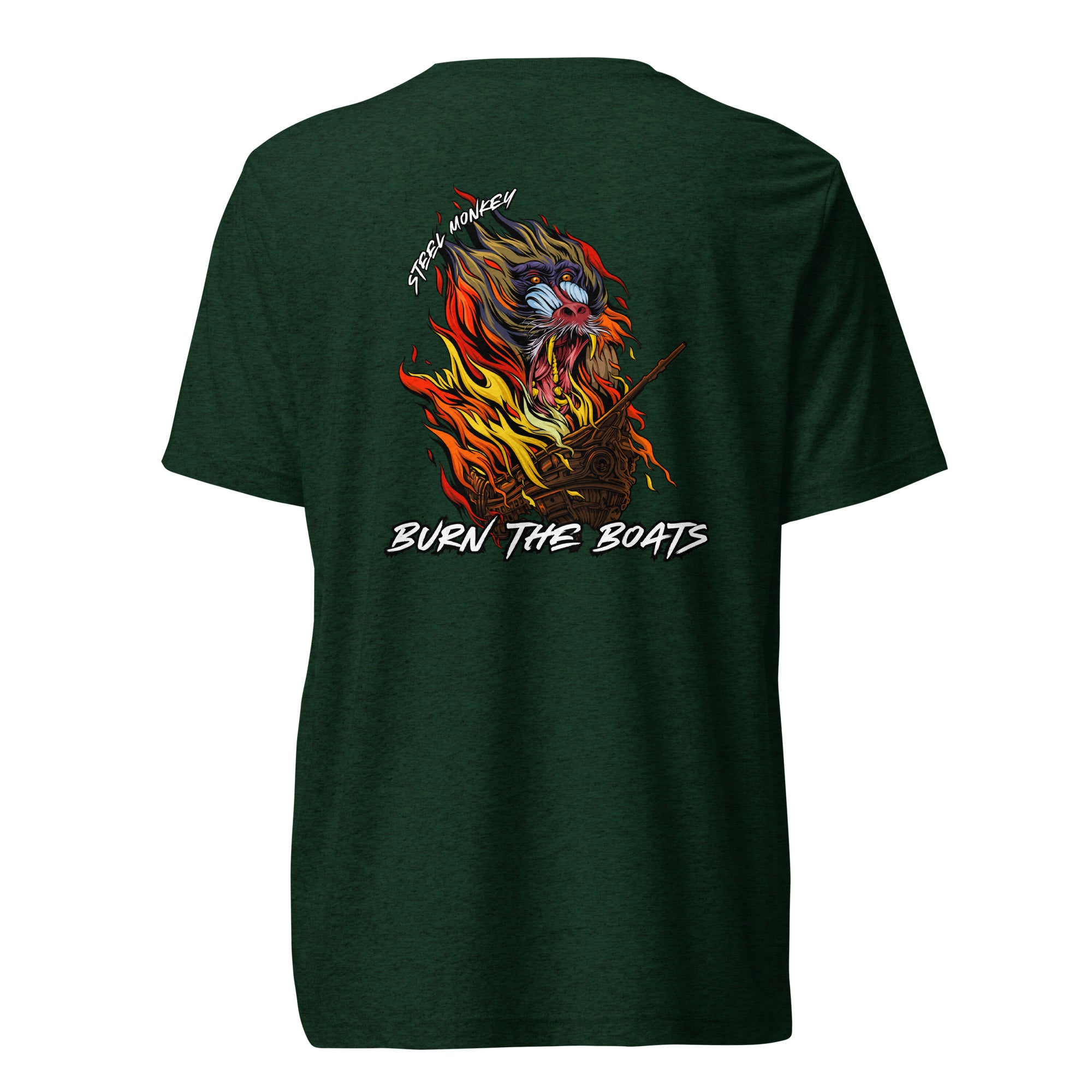 Unisex tri-blend "Burn the Boats" Tee